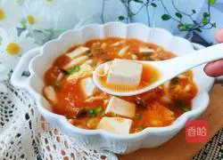 Tomato, Mushroom and Tofu Soup Recipe Illustration 13