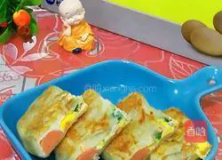 Illustration of how to make egg hand cakes 13