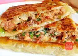 Illustration of making homemade large fried dumplings 7