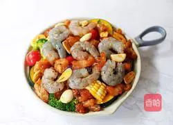 Illustration of how to grill chicken breast and vegetables 8