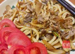 Illustration of how to make mutton fried udon noodles 6