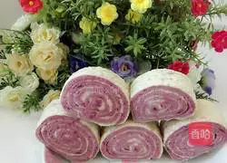 Illustration of how to make purple sweet potato two-color steamed buns 14