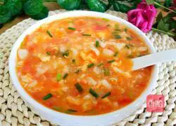 Mushroom soup with tomato sauce Illustration of how to make soup 1