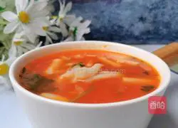 Illustration of tomato, seafood and mushroom soup 11