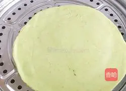 Illustration of how to make spinach juice spring cake 12