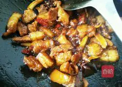 Illustration of braised pork with pickled vegetables 12