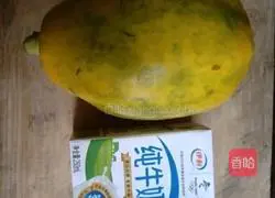 Illustration of how to make papaya stewed in milk 1