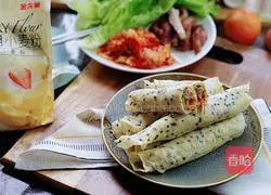 Illustration of how to make kimchi barbecue rolls 11