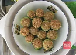 Illustration of how to make cucumber stuffed with meat 8