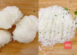 Pork and radish Illustration of how to make three-color dumplings with stuffing 6