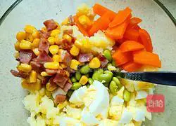 Mashed potato and vegetable salad #New Year’s Eve dinner recipe illustration 6