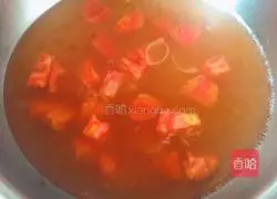 Illustration of a simple recipe of tomato pimple soup 2