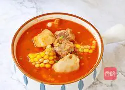 Tomato, lotus root and pork ribs soup recipe 13