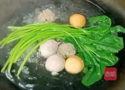 Illustration of how to make rice noodles with meatball soup 9