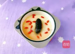 Illustration of how to make sea cucumber, wolfberry and egg custard 12