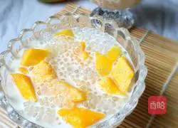 Illustration of how to make golden mango fresh milk sago 13