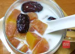 Illustration of how to make papaya stewed in milk 9