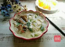 Duck with coriander Illustration of how to make wide noodles 15