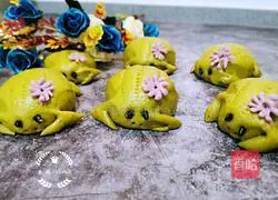 Illustration of how to make frog kidney bean buns 15