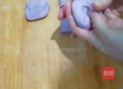 Illustration of how to make purple sweet potato cake with perilla filling 11