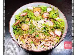 Illustration of how to make cold chicken shredded rice noodles 15