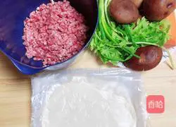 Illustration of how to make crispy meat spring rolls (flying cake version) 1