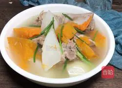 Illustration of how to make pumpkin and radish spine soup 9