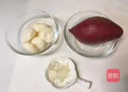 Illustration of how to make purple sweet potato and water chestnuts 1