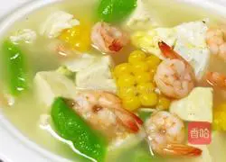 Illustration of how to make shrimp and loofah stew 9