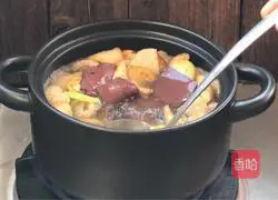 Tomato and pork blood skin Illustration of how to make soup 8