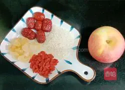 Illustration of how to make apple, red dates and rice paste 1