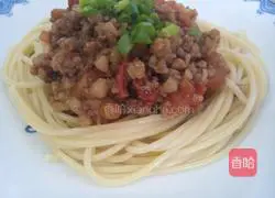 Illustration of how to make meat sauce pasta 8