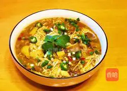 New vegetarian food - curry Illustration of making mushroom noodles 8
