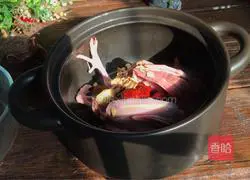 Illustration of how to stew squab with red dates, American ginseng and squab 4