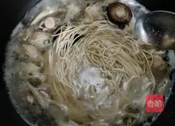 Illustration of how to make chicken ball noodles in mushroom soup 11