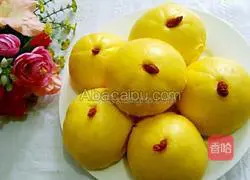 Illustration of how to make pumpkin steamed buns 8