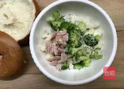 Broccoli Illustration of how to make the ham-roasted bagel without cracking the pseudo-salty pie 3