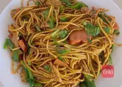 Happy breakfast! Ham fried noodles! Illustration of how to do it 9