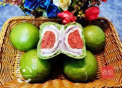 Illustration of how to make spinach, purple sweet potato and rainbow steamed buns 10