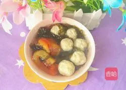 Seaweed and Tomato Ball Soup Recipe Illustration 13