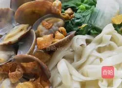Clam Green Vegetable Noodles Recipe Illustration 7