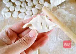 Illustration of how to make pork and celery stuffed dumplings 19