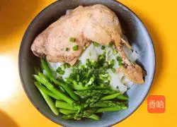 Illustration of how to make asparagus and chicken skin stuffed with chicken soup 9