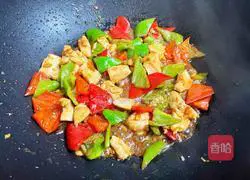 Chicken breast fried with chili Practice illustration 11