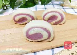 Illustration of how to make two-color purple sweet potato buns 12