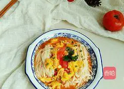 Illustration of how to make tomato and egg noodles 8