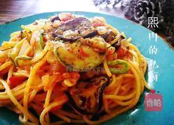 Illustration of grilled vegetable pasta 15