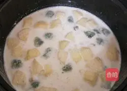 Illustration of how to make fruit milk oatmeal 8