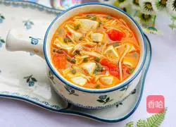 Illustration of how to make tomato mushroom and tofu soup 14