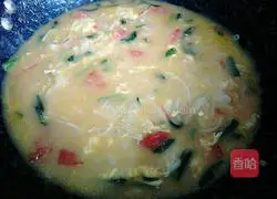 Illustration of tomato, enoki, and egg drop soup soup 9